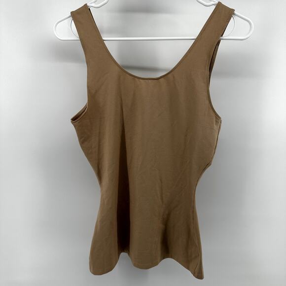 Spanx Smooth Socialight Tank Top Shapewear Scoop Neck Fitted Nude Tan Large - Picture 7 of 7